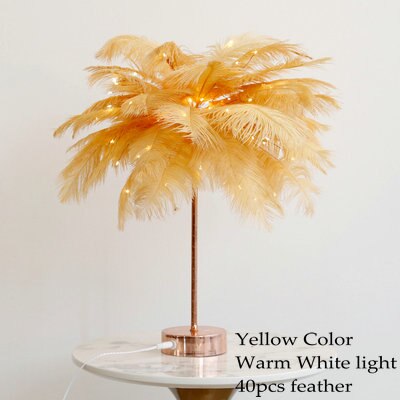 LAMPE DE TABLE EN PLUMES