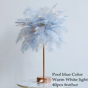 LAMPE DE TABLE EN PLUMES