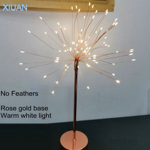 LAMPE DE TABLE EN PLUMES