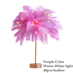 LAMPE DE TABLE EN PLUMES