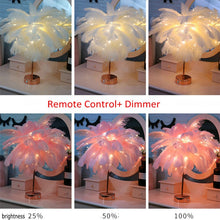 Charger l&#39;image dans la galerie, LAMPE DE TABLE EN PLUMES
